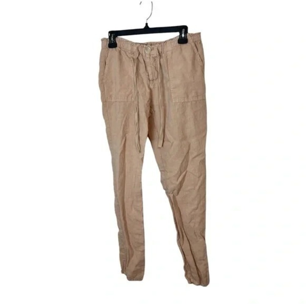 Joie Tan 100% Linen Pull-on Pants Size 8